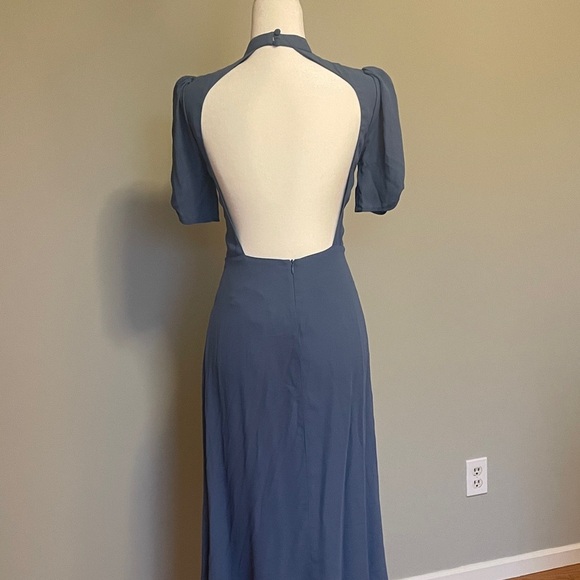 Reformation Slate Blue Midi Dress- new with tags never worn - Picture 4 of 9